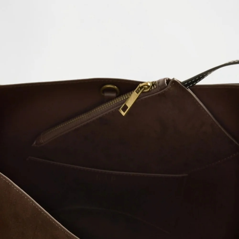 GAP Brown Vegan Suede Bucket Bag.